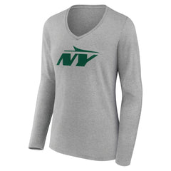 New York Jets Women's Secondary Logo Long Sleeve V-Neck T-Shirt | NFL On sale