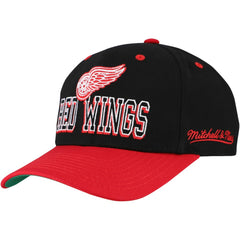 Detroit Red Wings Mitchell & Ness Backside Script Two-Tone Pro Crown Adjustable Hat - NHL Hats