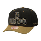 Vegas Golden Knights Mitchell & Ness Backside Script Two-Tone Pro Crown Adjustable Hat - NHL Hats