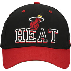 Black/Red Miami Heat Backside Script Two-Tone Pro Crown Adjustable Hat | NBA