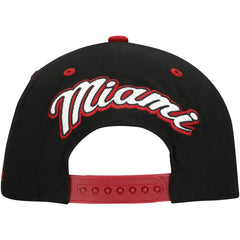 Black/Red Miami Heat Backside Script Two-Tone Pro Crown Adjustable Hat | NBA