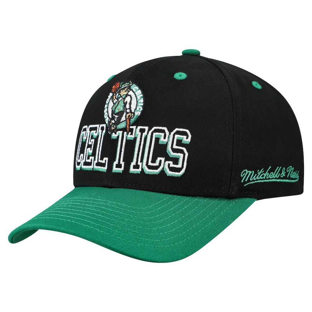 Black/Kelly Green Boston Celtics Backside Script 2-Tone Pro Crown Adjustable Hat | NBA