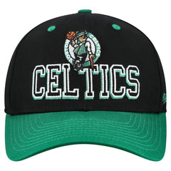 Black/Kelly Green Boston Celtics Backside Script 2-Tone Pro Crown Adjustable Hat | NBA