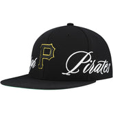 Pittsburgh Pirates Mitchell & Ness Just Don x MLB Lux Script Snapback Hat - MLB Hats