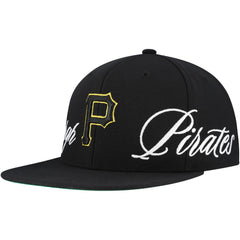 Pittsburgh Pirates Mitchell & Ness Just Don x MLB Lux Script Snapback Hat - MLB Hats