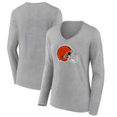 Cleveland Browns Women's Primary Logo Long Sleeve V-Neck T-Shirt | NFL Near me