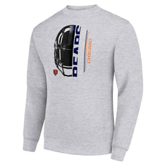 Chicago Bears Starter Half Helmet Team Graphic Tri-Blend Fleece Pullover Sweatshirt | NFL Discount