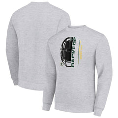 Green Bay Packers Starter Half Helmet Team Graphic Tri-Blend Fleece Pullover Sweatshirt | NFL Sale