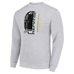 Green Bay Packers Starter Half Helmet Team Graphic Tri-Blend Fleece Pullover Sweatshirt | NFL Sale