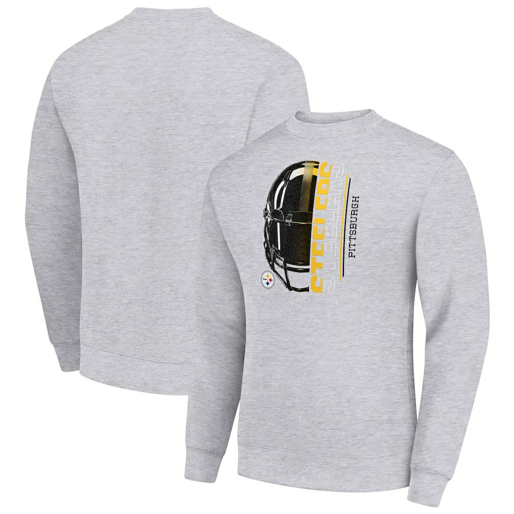 Pittsburgh Steelers Starter Half Helmet Team Graphic Tri-Blend Fleece Pullover Sweatshirt | NFL Outlet