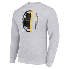 Pittsburgh Steelers Starter Half Helmet Team Graphic Tri-Blend Fleece Pullover Sweatshirt | NFL Outlet