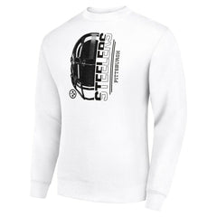Pittsburgh Steelers Starter Half Helmet Team Graphic Tri-Blend Fleece Pullover Sweatshirt | NFL Discount