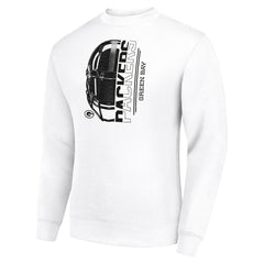 Green Bay Packers Starter Half Helmet Team Graphic Tri-Blend Fleece Pullover Sweatshirt | NFL Sale
