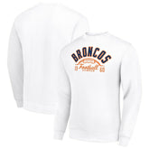 Denver Broncos Starter Half Ball Team Graphic Tri-Blend Fleece Pullover Sweatshirt | NFL US