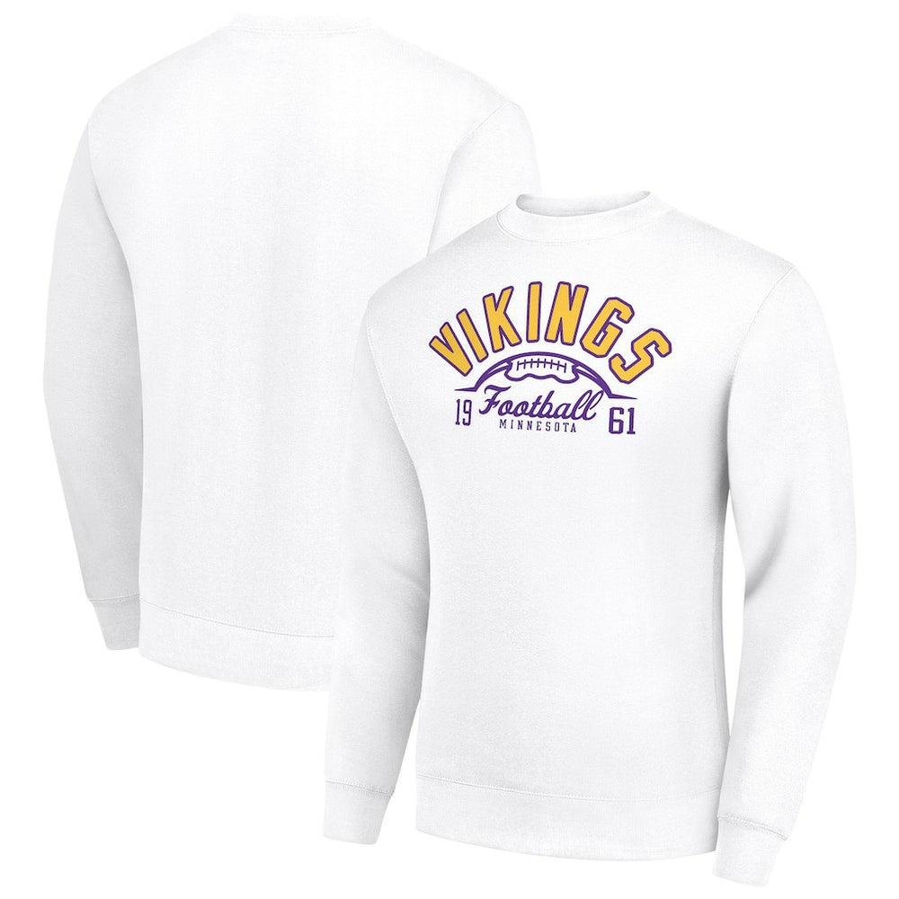 Minnesota Vikings Starter Half Ball Team Graphic Tri-Blend Fleece Pullover Sweatshirt | NFL New