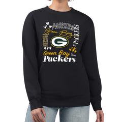 Green Bay Packers G-III 4Her by Carl Banks Women's Collage Graphic Fleece Pullover Sweatshirt | NFL Hot