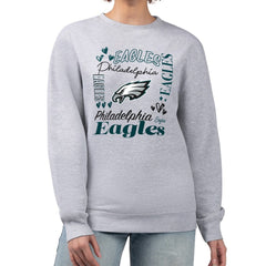 Philadelphia Eagles G-III 4Her by Carl Banks Women's Collage Graphic Fleece Pullover Sweatshirt | NFL Sale