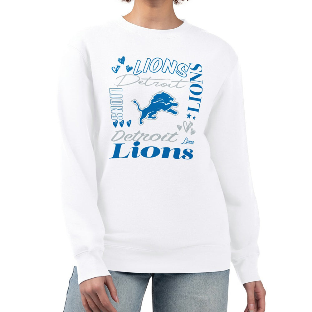 Detroit Lions G-III 4Her by Carl Banks Women's Collage Graphic Fleece Pullover Sweatshirt | NFL Discount