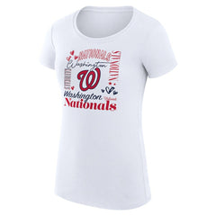 Washington Nationals G-III 4Her by Carl Banks Women's Super-Slim Fit Lightweight Collage Team Graphic Crew Neck T-Shirt - MLB T-shirts