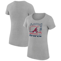 Atlanta Braves G-III 4Her by Carl Banks Women's Super-Slim Fit Lightweight Collage Team Graphic Crew Neck T-Shirt - MLB T-shirts