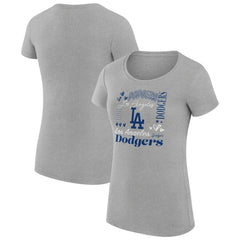 Los Angeles Dodgers G-III 4Her by Carl Banks Women's Super-Slim Fit Lightweight Collage Team Graphic Crew Neck T-Shirt - MLB T-shirts
