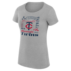 Minnesota Twins G-III 4Her by Carl Banks Women's Super-Slim Fit Lightweight Collage Team Graphic Crew Neck T-Shirt - MLB T-shirts