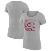 Cincinnati Reds G-III 4Her by Carl Banks Women's Super-Slim Fit Lightweight Collage Team Graphic Crew Neck T-Shirt - MLB T-shirts