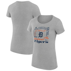 Detroit Tigers G-III 4Her by Carl Banks Women's Super-Slim Fit Lightweight Collage Team Graphic Crew Neck T-Shirt - MLB T-shirts