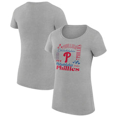 Philadelphia Phillies G-III 4Her by Carl Banks Women's Super-Slim Fit Lightweight Collage Team Graphic Crew Neck T-Shirt - MLB T-shirts