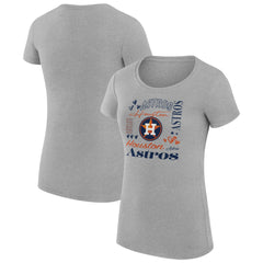 Houston Astros G-III 4Her by Carl Banks Women's Super-Slim Fit Lightweight Collage Team Graphic Crew Neck T-Shirt - MLB T-shirts