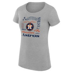 Houston Astros G-III 4Her by Carl Banks Women's Super-Slim Fit Lightweight Collage Team Graphic Crew Neck T-Shirt - MLB T-shirts