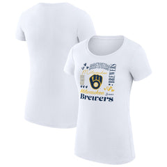 Milwaukee Brewers G-III 4Her by Carl Banks Women's Super-Slim Fit Lightweight Collage Team Graphic Crew Neck T-Shirt - MLB T-shirts