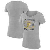 Pittsburgh Pirates G-III 4Her by Carl Banks Women's Super-Slim Fit Lightweight Collage Team Graphic Crew Neck T-Shirt - MLB T-shirts
