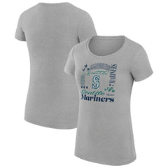 Seattle Mariners G-III 4Her by Carl Banks Women's Super-Slim Fit Lightweight Collage Team Graphic Crew Neck T-Shirt - MLB T-shirts