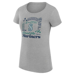 Seattle Mariners G-III 4Her by Carl Banks Women's Super-Slim Fit Lightweight Collage Team Graphic Crew Neck T-Shirt - MLB T-shirts