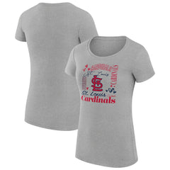St. Louis Cardinals G-III 4Her by Carl Banks Women's Super-Slim Fit Lightweight Collage Team Graphic Crew Neck T-Shirt - MLB T-shirts