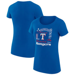 Texas Rangers G-III 4Her by Carl Banks Women's Super-Slim Fit Lightweight Collage Team Graphic Crew Neck T-Shirt - MLB T-shirts