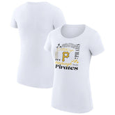 Pittsburgh Pirates G-III 4Her by Carl Banks Women's Super-Slim Fit Lightweight Collage Team Graphic Crew Neck T-Shirt - MLB T-shirts