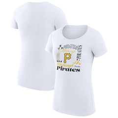 Pittsburgh Pirates G-III 4Her by Carl Banks Women's Super-Slim Fit Lightweight Collage Team Graphic Crew Neck T-Shirt - MLB T-shirts