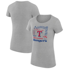 Texas Rangers G-III 4Her by Carl Banks Women's Super-Slim Fit Lightweight Collage Team Graphic Crew Neck T-Shirt - MLB T-shirts