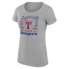 Texas Rangers G-III 4Her by Carl Banks Women's Super-Slim Fit Lightweight Collage Team Graphic Crew Neck T-Shirt - MLB T-shirts