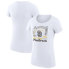 San Diego Padres G-III 4Her by Carl Banks Women's Super-Slim Fit Lightweight Collage Team Graphic Crew Neck T-Shirt - MLB T-shirts