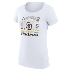 San Diego Padres G-III 4Her by Carl Banks Women's Super-Slim Fit Lightweight Collage Team Graphic Crew Neck T-Shirt - MLB T-shirts