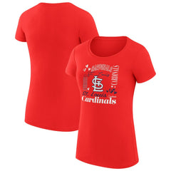 St. Louis Cardinals G-III 4Her by Carl Banks Women's Super-Slim Fit Lightweight Collage Team Graphic Crew Neck T-Shirt - MLB T-shirts