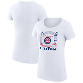 Chicago Cubs G-III 4Her by Carl Banks Women's Super-Slim Fit Lightweight Collage Team Graphic Crew Neck T-Shirt - MLB T-shirts
