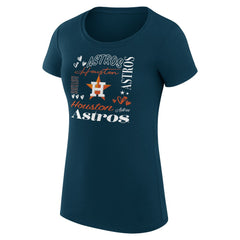 Houston Astros G-III 4Her by Carl Banks Women's Super-Slim Fit Lightweight Collage Team Graphic Crew Neck T-Shirt - MLB T-shirts