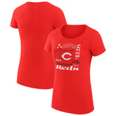 Cincinnati Reds G-III 4Her by Carl Banks Women's Super-Slim Fit Lightweight Collage Team Graphic Crew Neck T-Shirt - MLB T-shirts