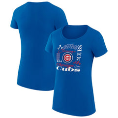Chicago Cubs G-III 4Her by Carl Banks Women's Super-Slim Fit Lightweight Collage Team Graphic Crew Neck T-Shirt - MLB T-shirts