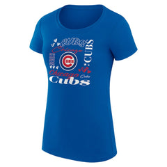 Chicago Cubs G-III 4Her by Carl Banks Women's Super-Slim Fit Lightweight Collage Team Graphic Crew Neck T-Shirt - MLB T-shirts