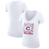 Cincinnati Reds G-III 4Her by Carl Banks Women's Super-Slim Fit Lightweight Collage Team Graphic V-Neck T-Shirt - MLB T-shirts